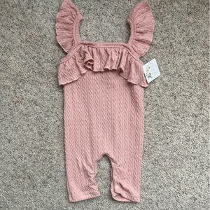 Pink Knit Romper size 3-6 months NWT